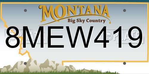 8MEW419 Montana License Plate