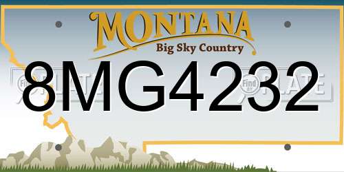 8MG4232 Montana License Plate