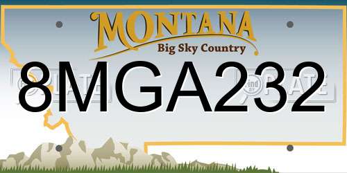 8MGA232 Montana License Plate