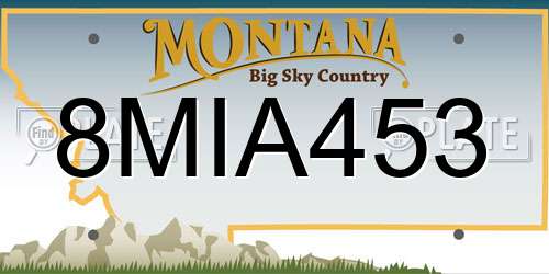 8MIA453 Montana License Plate