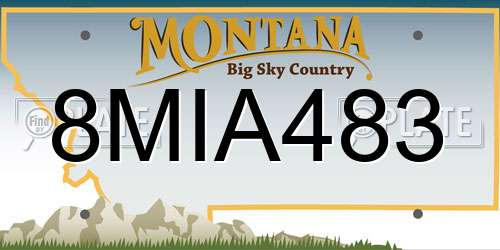 8MIA483 Montana License Plate