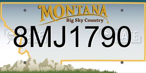 8MJ1790 Montana License Plate