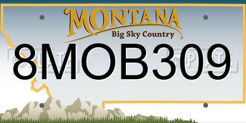 8MOB309 Montana License Plate