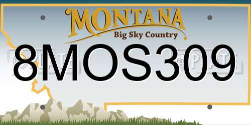 8MOS309 Montana License Plate