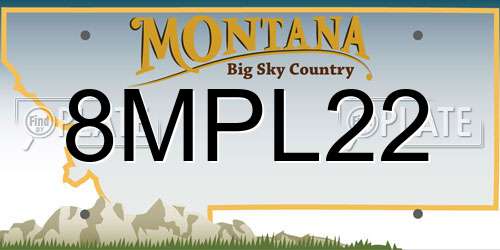8MPL22 Montana License Plate