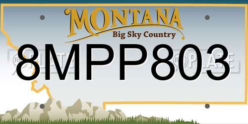 8MPP803 Montana License Plate