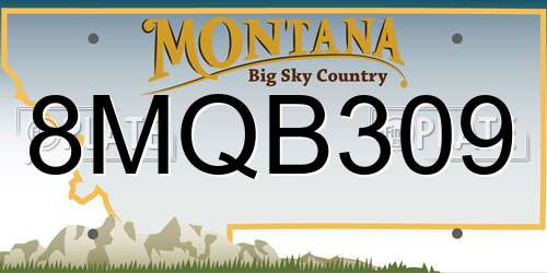 8MQB309 Montana License Plate