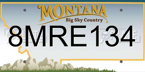 8MRE134 Montana License Plate