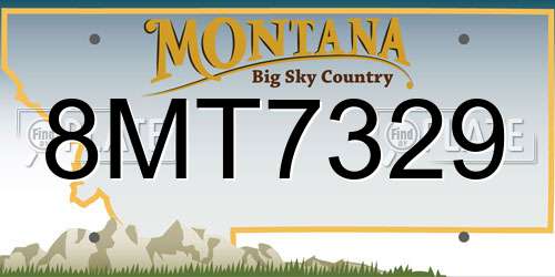 8MT7329 Montana License Plate
