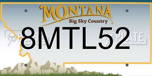 8MTL52 Montana License Plate