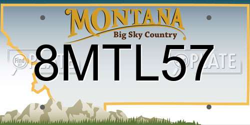 8MTL57 Montana License Plate