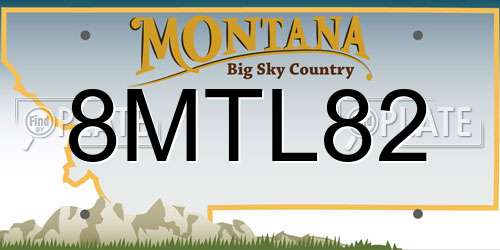 8MTL82 Montana License Plate
