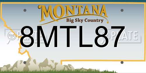 8MTL87 Montana License Plate