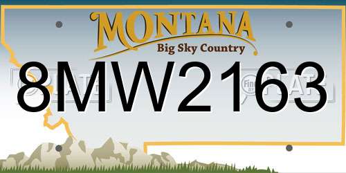 8MW2163 Montana License Plate