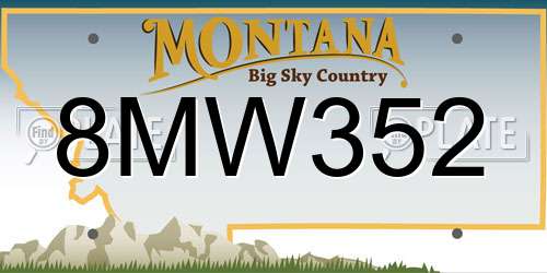 8MW352 Montana License Plate