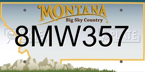 8MW357 Montana License Plate
