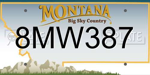 8MW387 Montana License Plate
