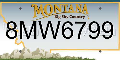 8MW6799 Montana License Plate