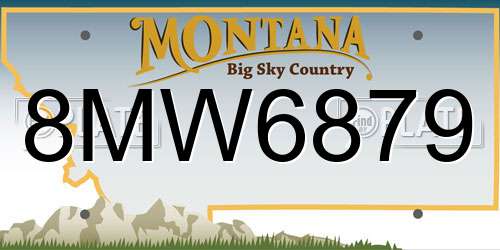 8MW6879 Montana License Plate