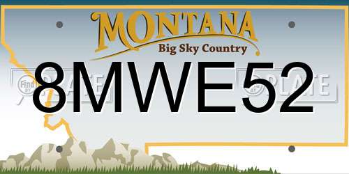 8MWE52 Montana License Plate