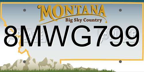 8MWG799 Montana License Plate
