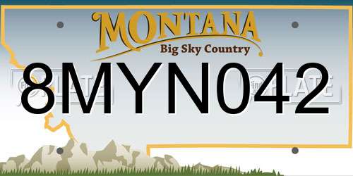 8MYN042 Montana License Plate