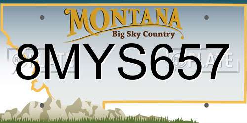 8MYS657 Montana License Plate