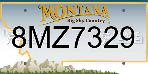 8MZ7329 Montana License Plate