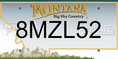 8MZL52 Montana License Plate