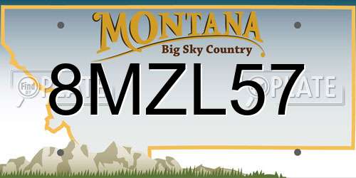 8MZL57 Montana License Plate