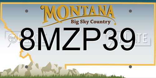 8MZP39 Montana License Plate