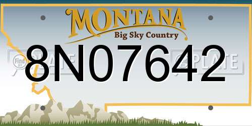 8N07642 Montana License Plate