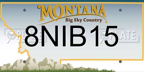 8NIB15 Montana License Plate