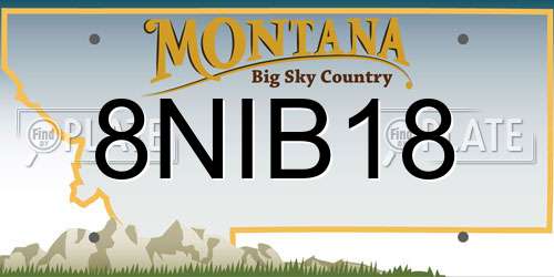 8NIB18 Montana License Plate