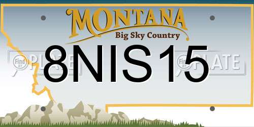 8NIS15 Montana License Plate
