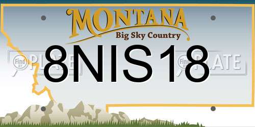 8NIS18 Montana License Plate