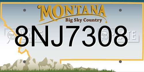8NJ7308 Montana License Plate