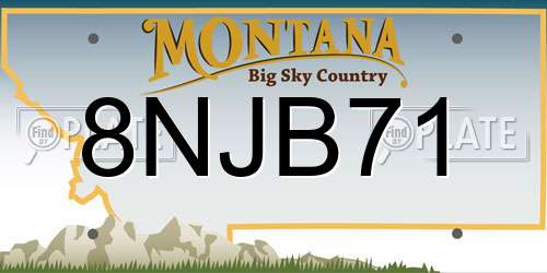 8NJB71 Montana License Plate