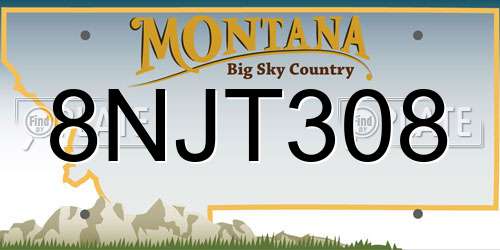 8NJT308 Montana License Plate