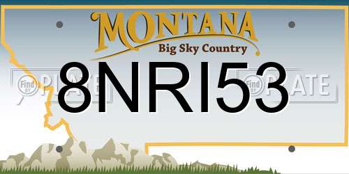 8NRI53 Montana License Plate