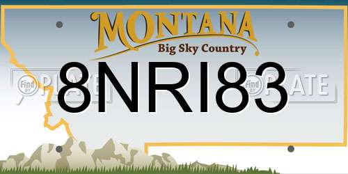 8NRI83 Montana License Plate