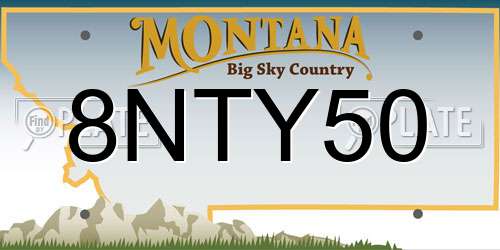 8NTY50 Montana License Plate
