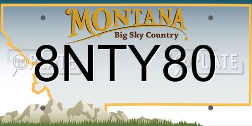 8NTY80 Montana License Plate