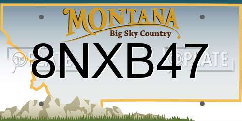 8NXB47 Montana License Plate