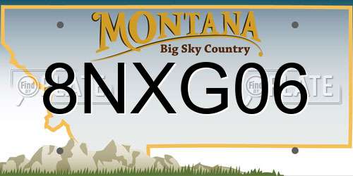 8NXG06 Montana License Plate