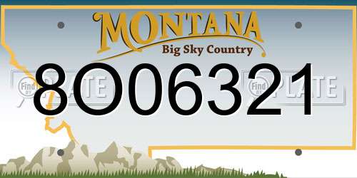 8O06321 Montana License Plate