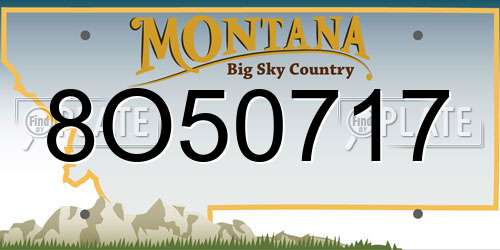 8O50717 Montana License Plate