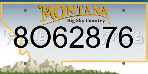 8O62876 Montana License Plate