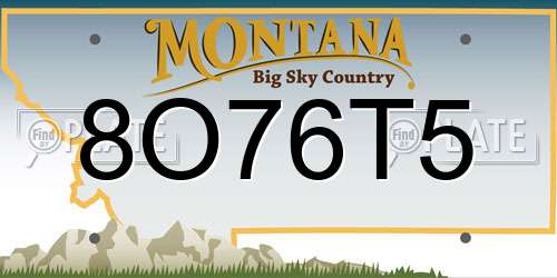 8O76T5 Montana License Plate