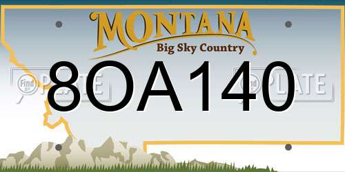 8OA140 Montana License Plate